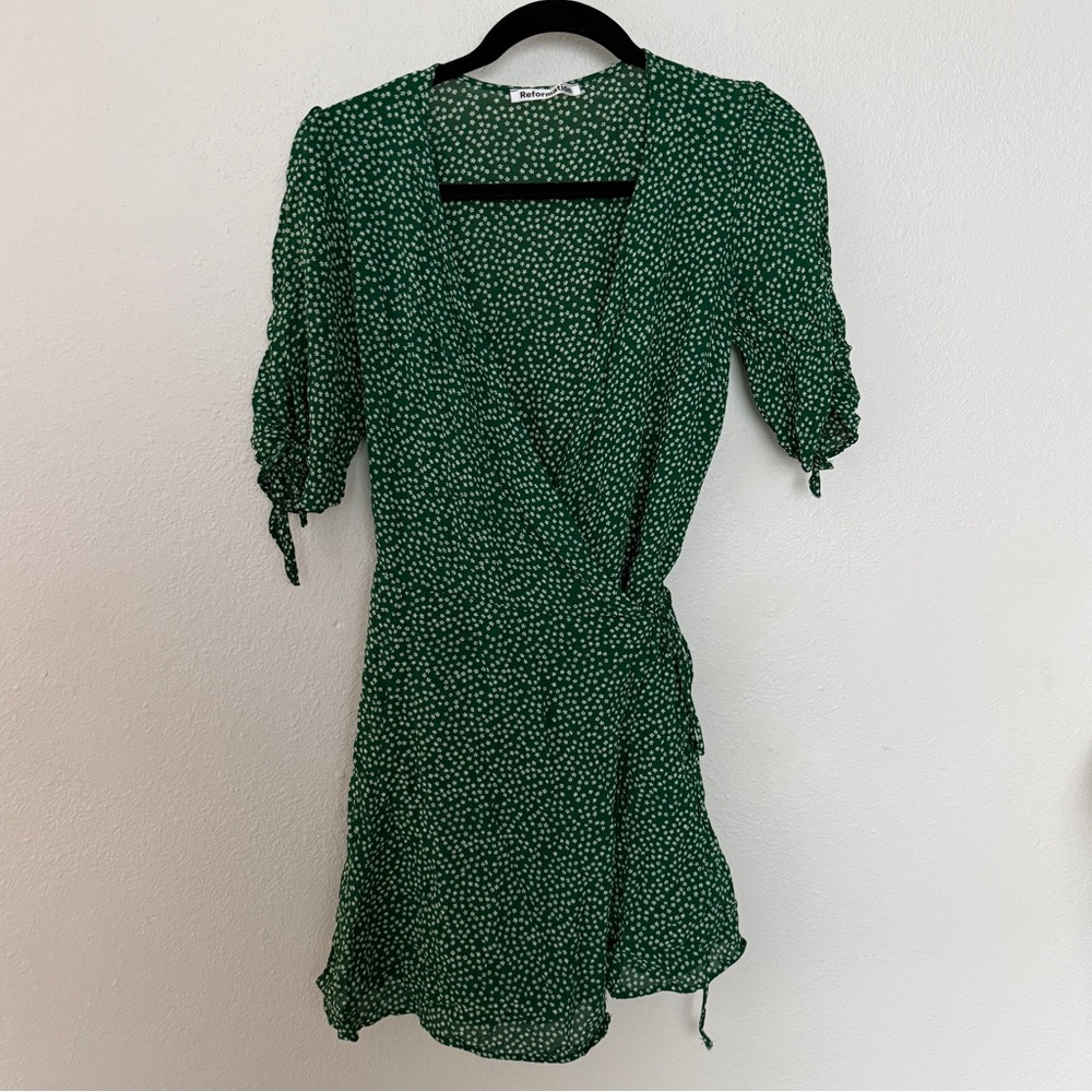 Reformation Sammy Floral Wrap Dress in Wyoming Print - Picture 4 of 11